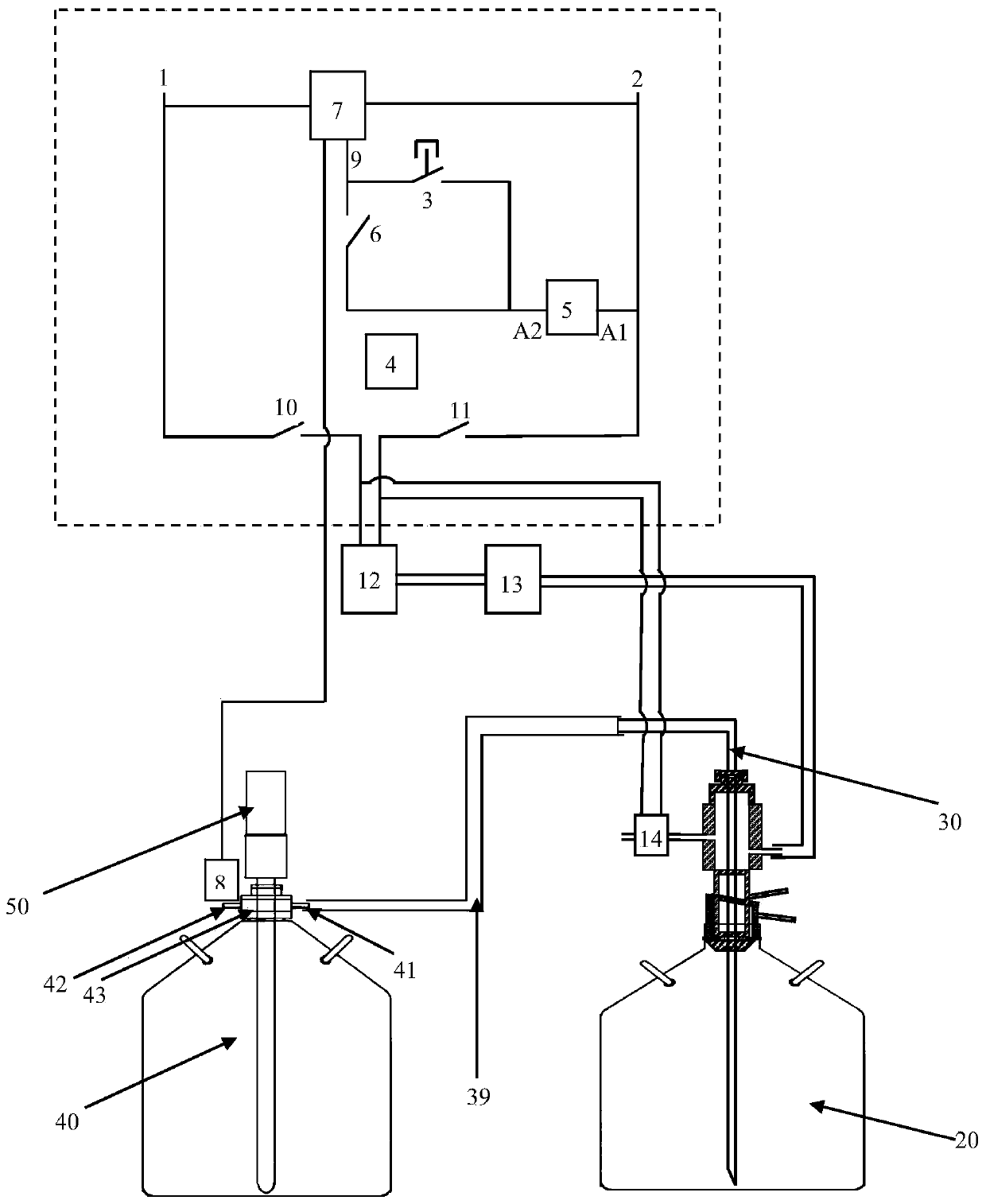 Portable liquid nitrogen filling device with automatic stopping function for high-purity germanium detector