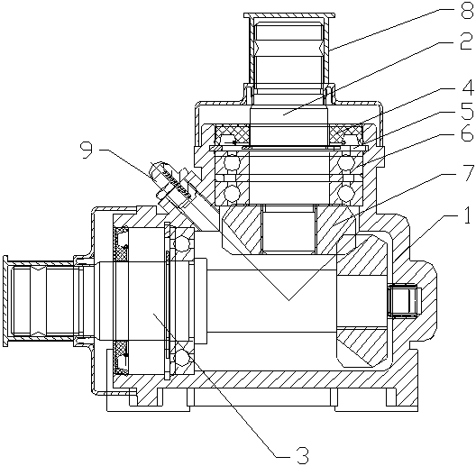 Automobile 90-degree deflection angle steering reverser