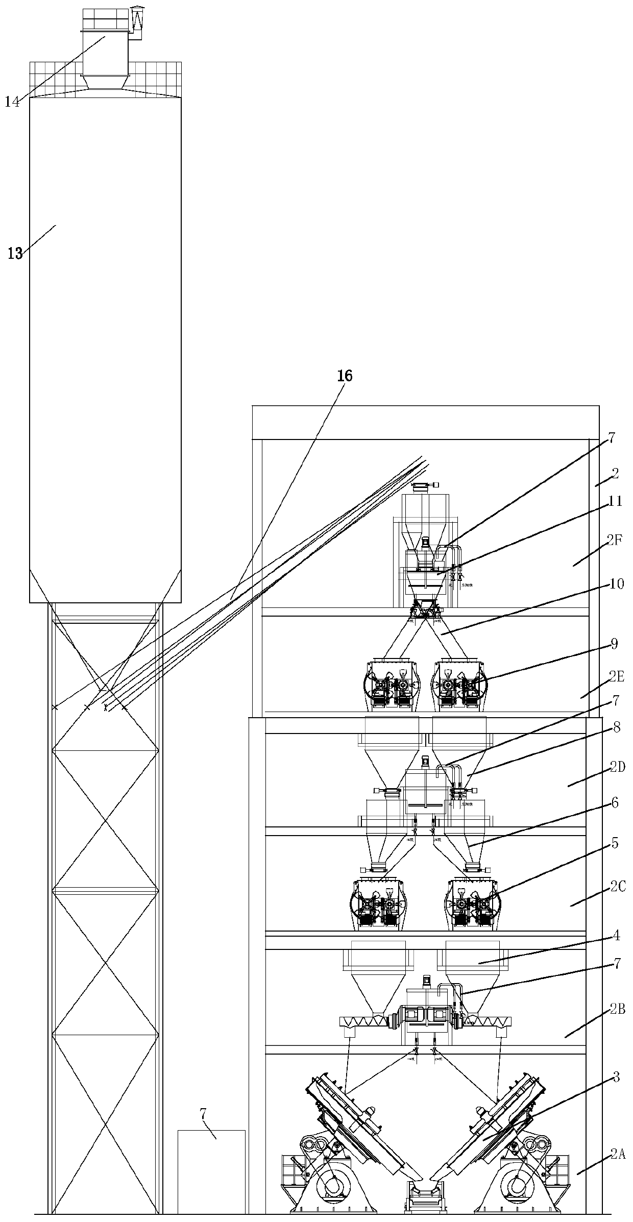 Pelletizing and granulating system and pelletizing and granulating method with large amount of fly ash