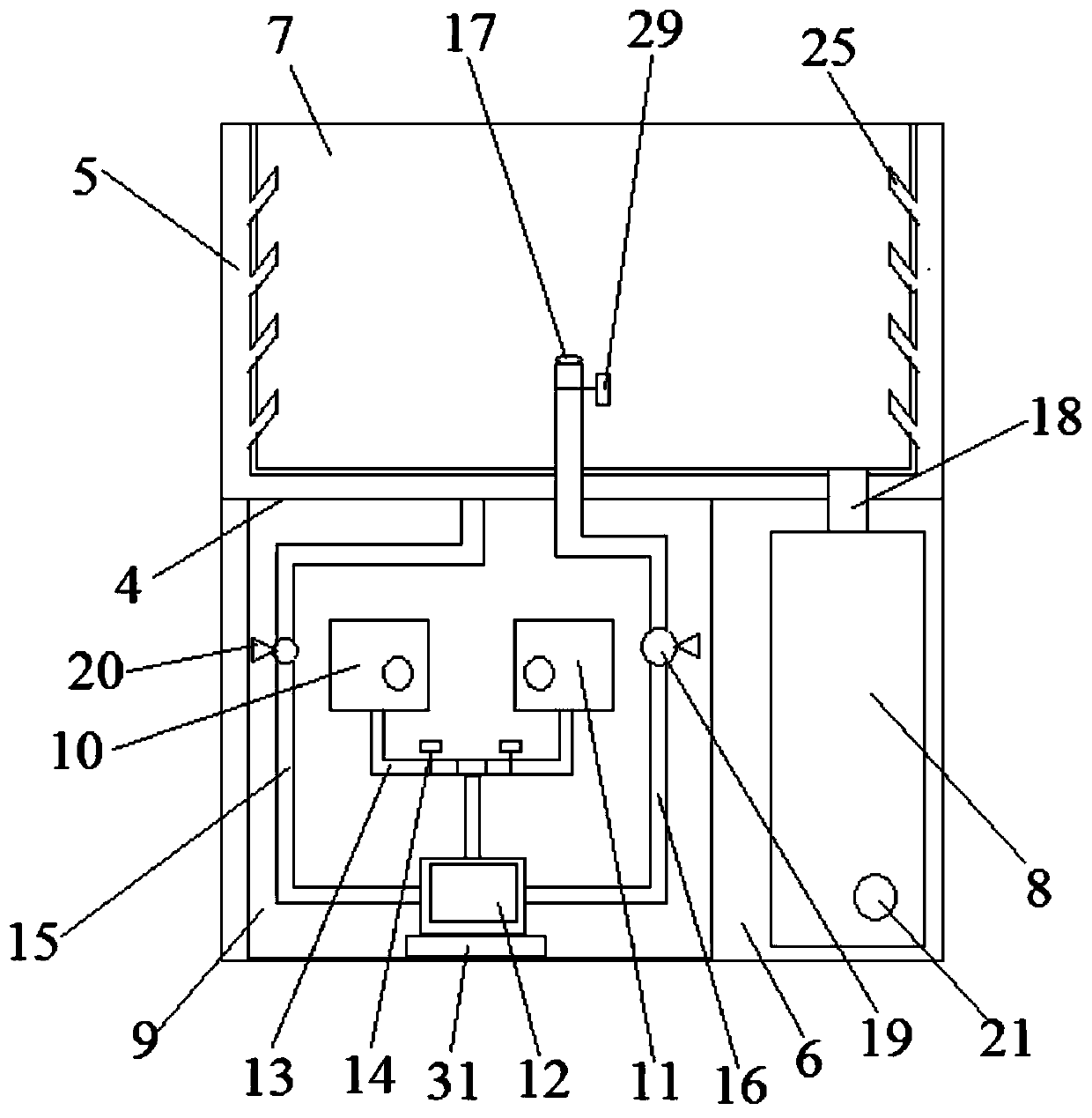 Fumigating and cleaning device used after urology surgery