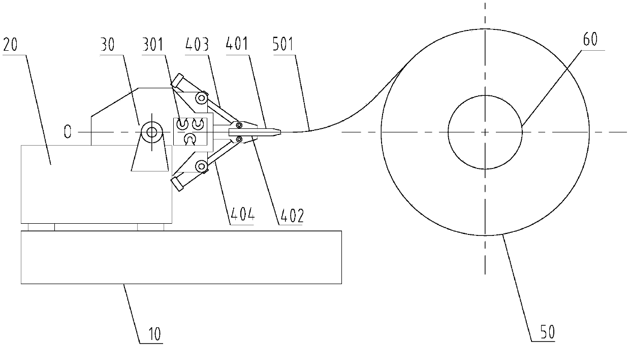 Coil material introduction machine and coil material introduction method