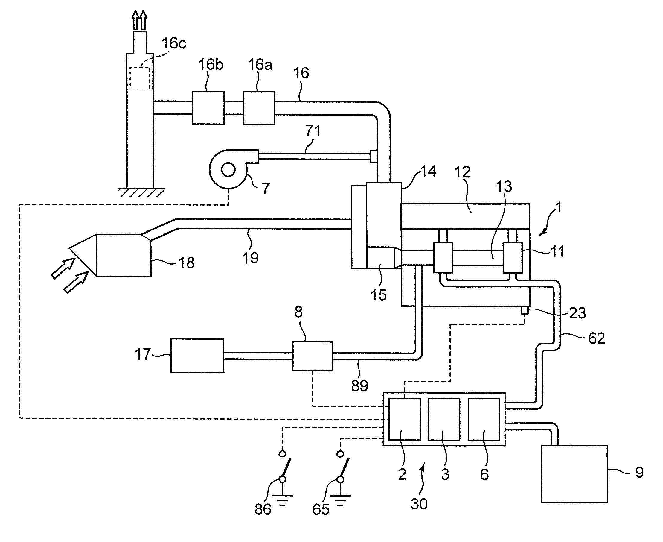Gas internal combustion engine gas leak checking device and method for same