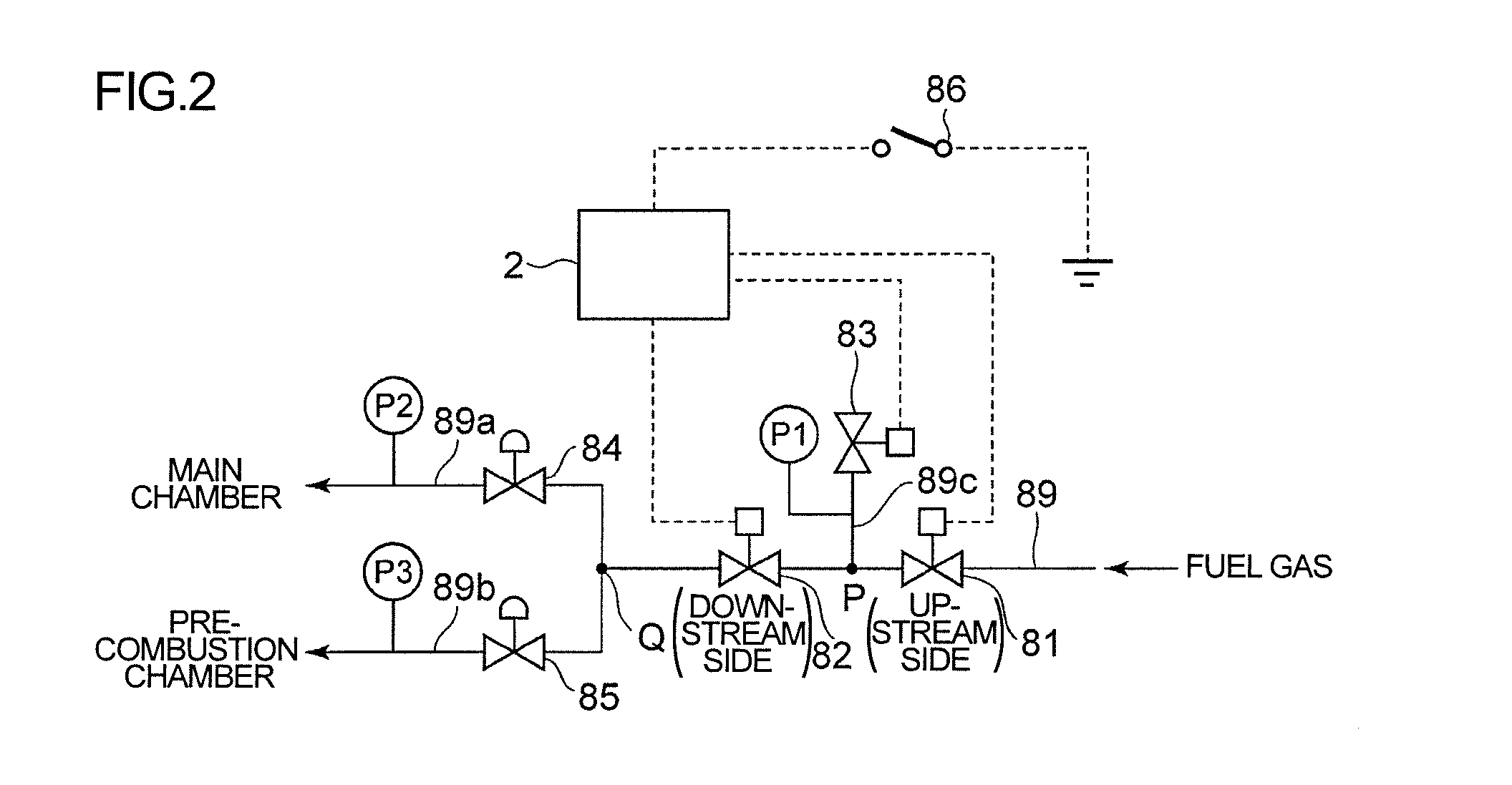 Gas internal combustion engine gas leak checking device and method for same