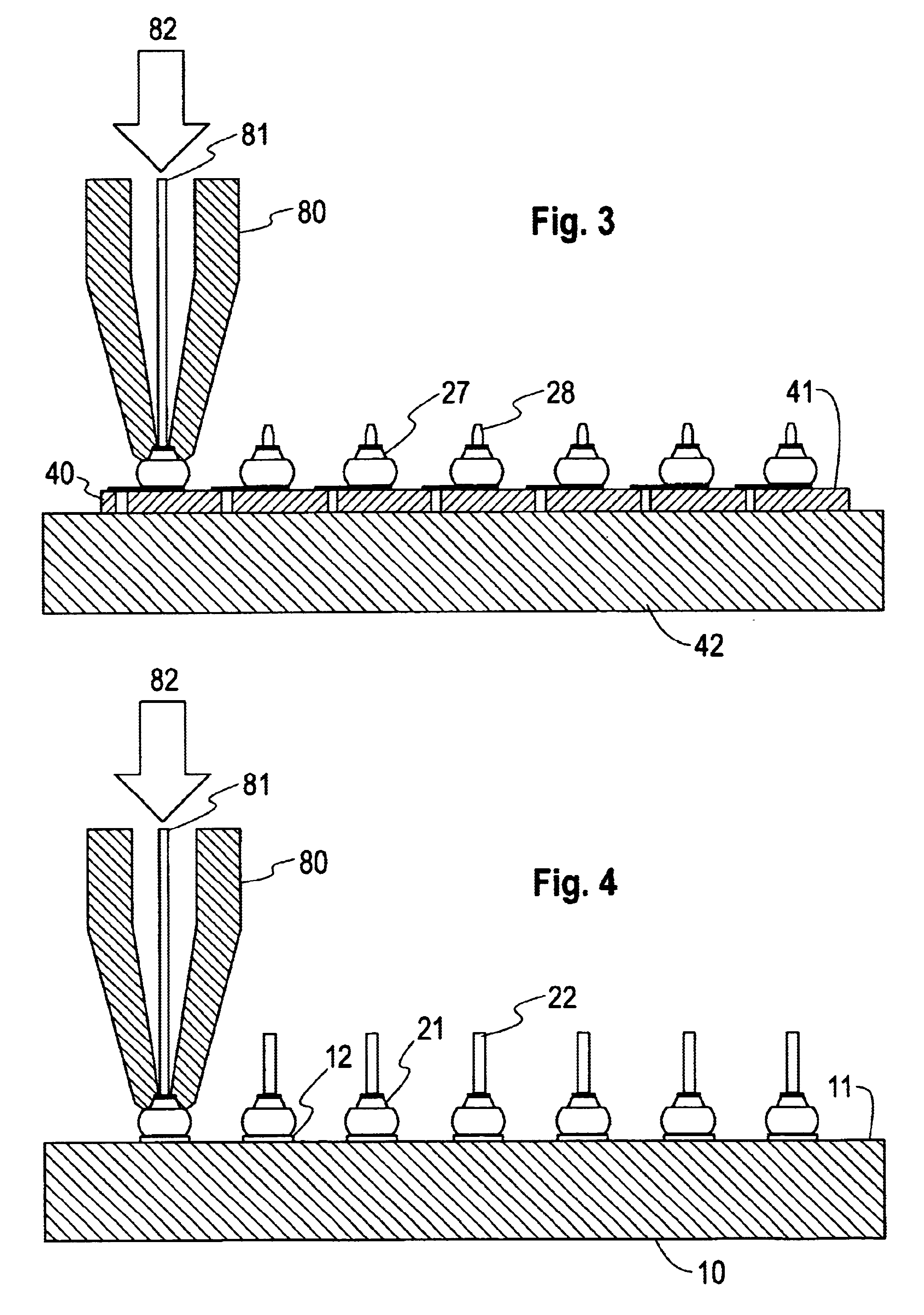 Method of forming a structure for electronic devices contact locations
