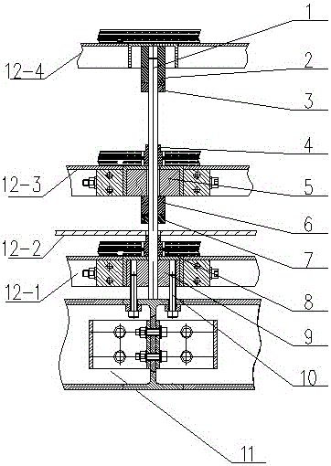 Interlayer gravity support device for magnetic shielding room