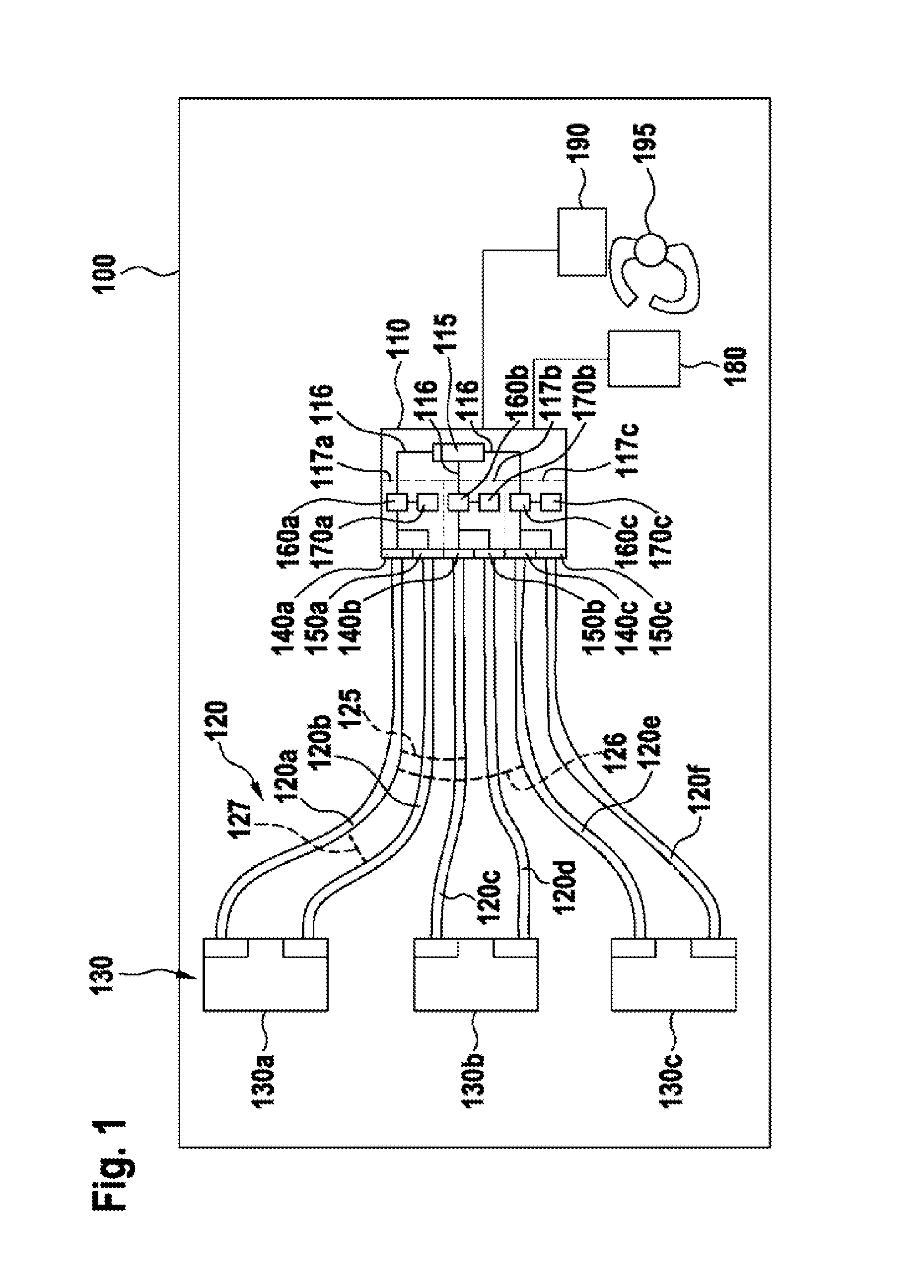 Method and device for establishing a fault in connecting lines between a central unit and a plurality of electronic components which are independent of one another
