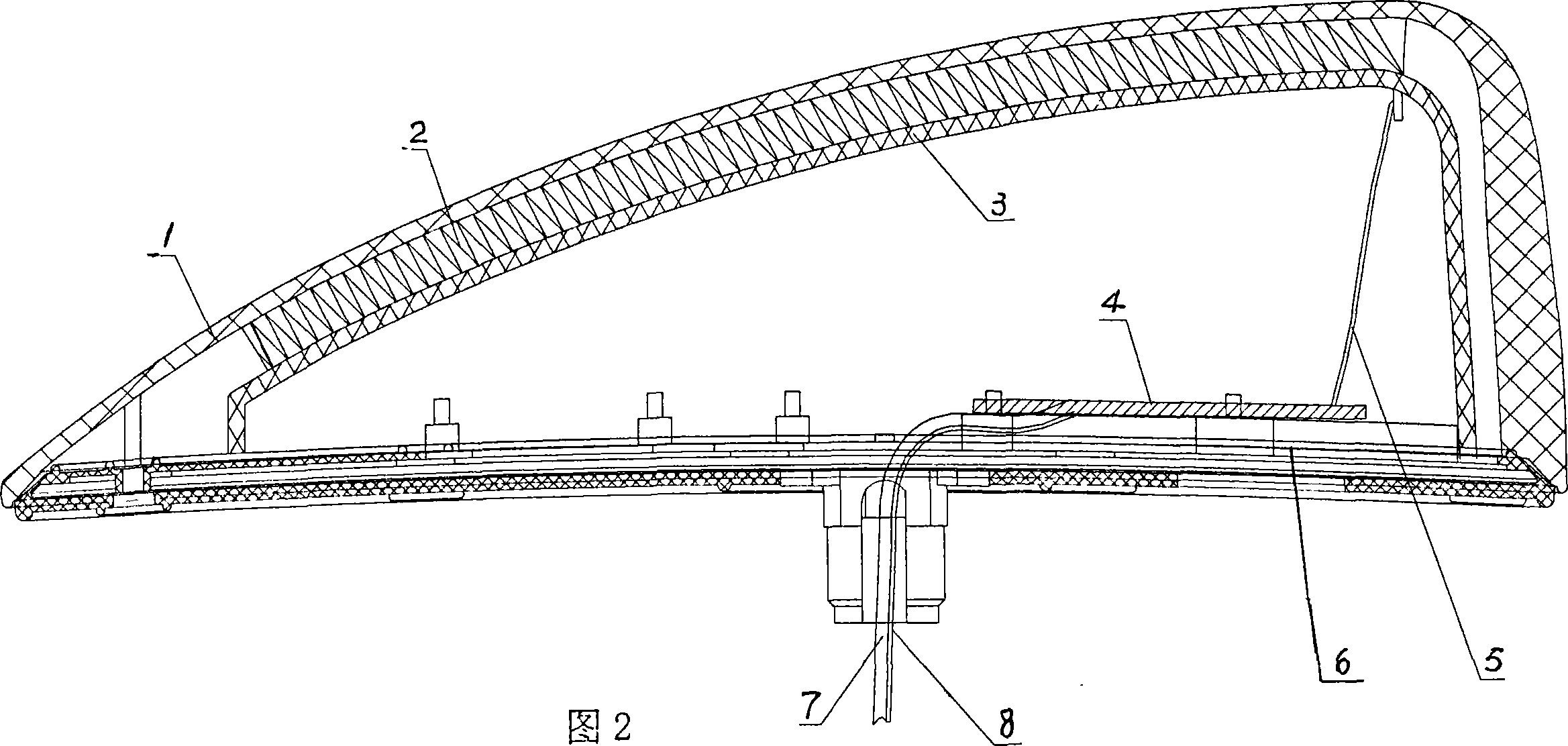 An upper laid aerial device of automobile