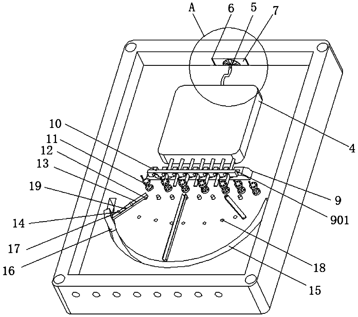 Wavelength division multiplexer with wire harness collecting function