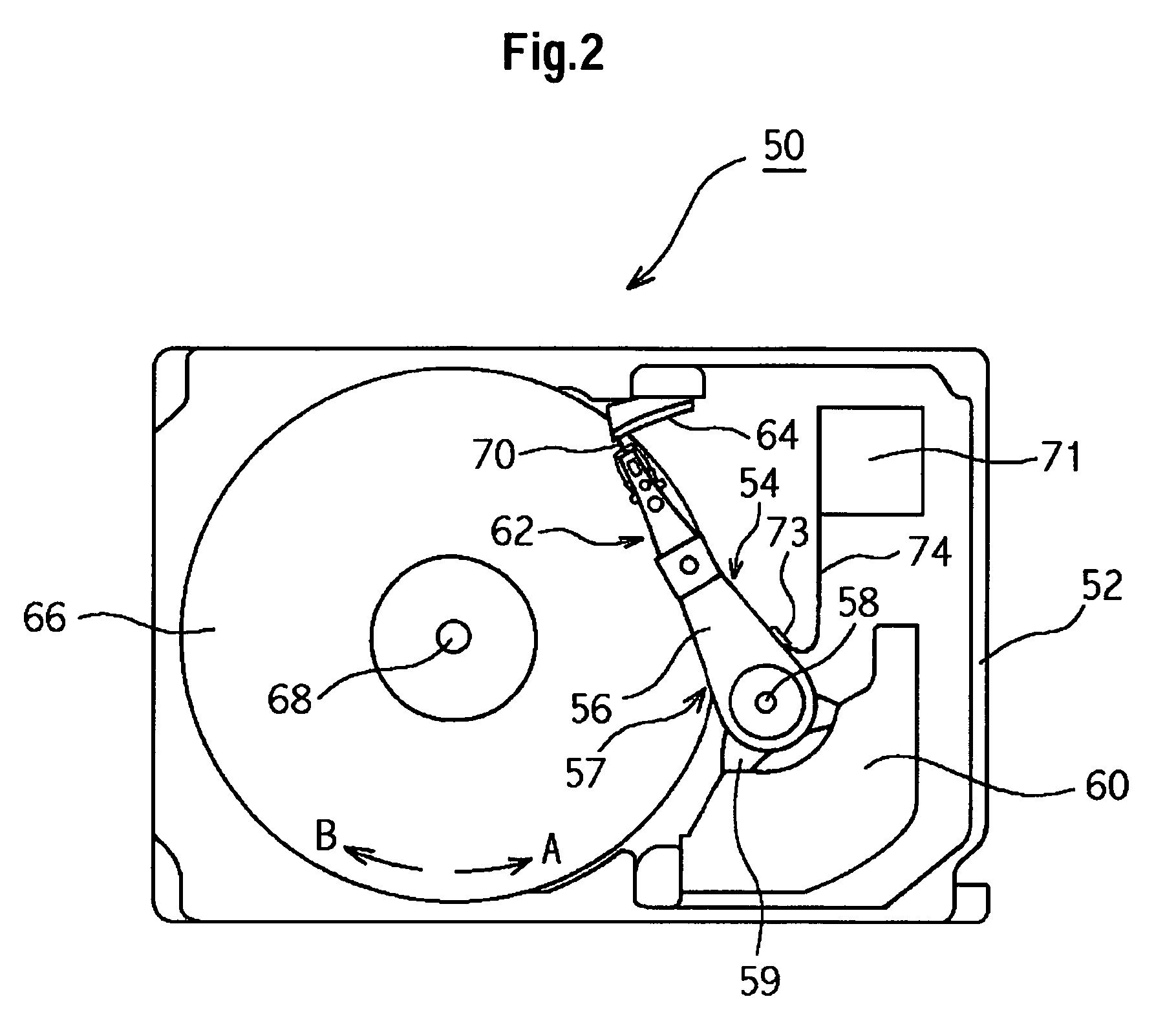 Head/slider supporting structure having lead wire inclined relative to slider pad