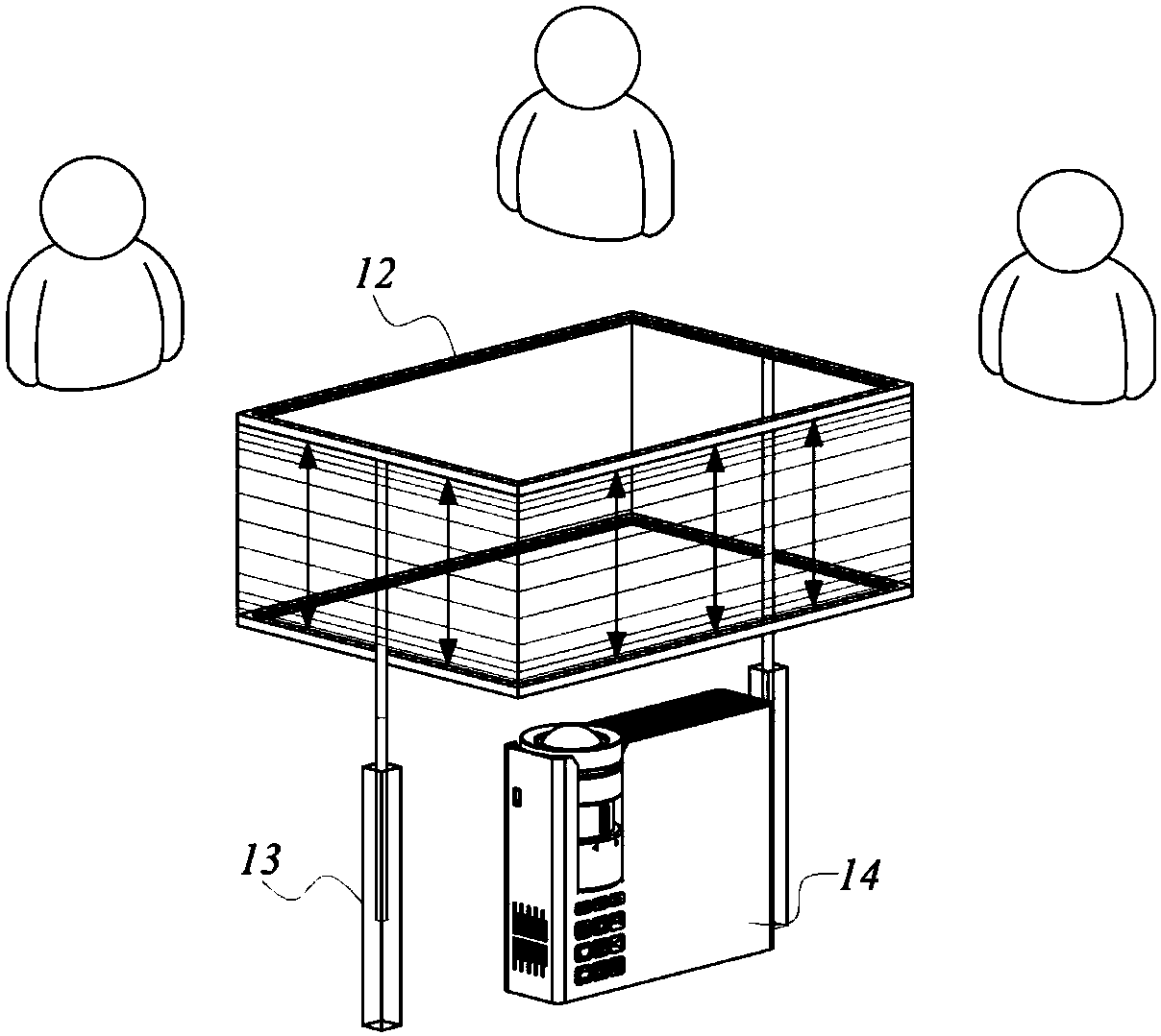 Volumetric 3D display device based on reciprocating image scanning and control method thereof