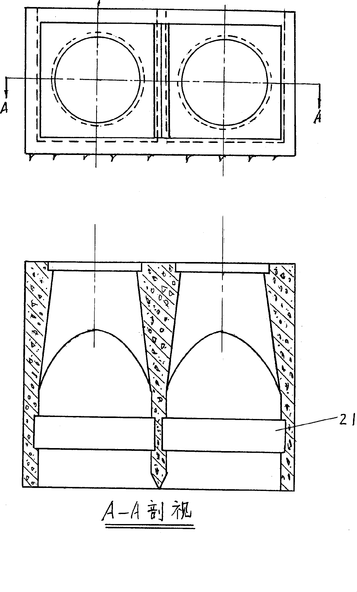 Air chamber oblique laying in shore type one-directional stable airflow wave energy electric power generating apparatus