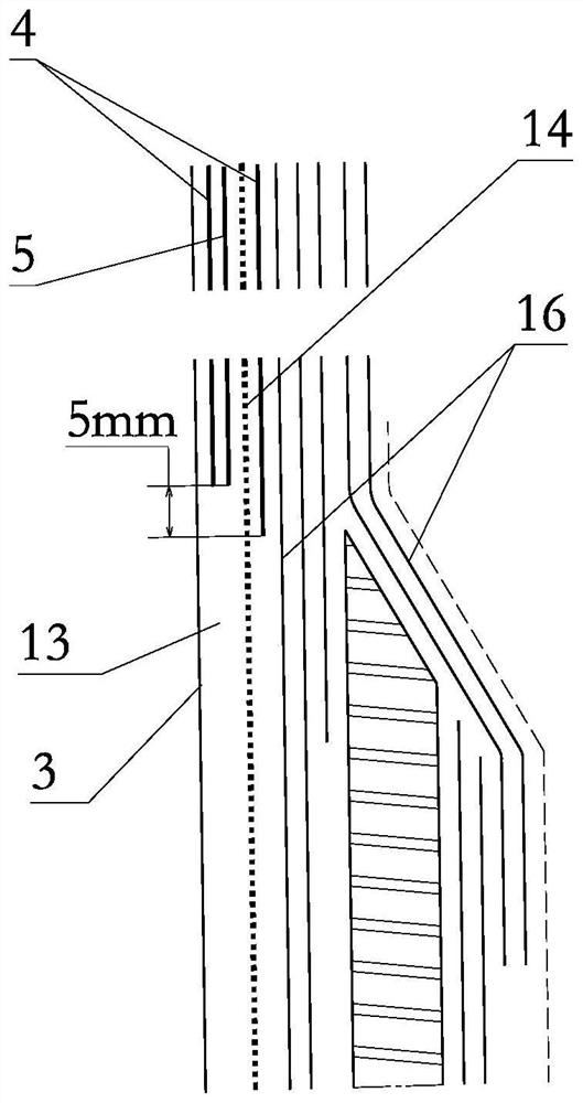 Conductive structure between composite material structural members and conductive processing method