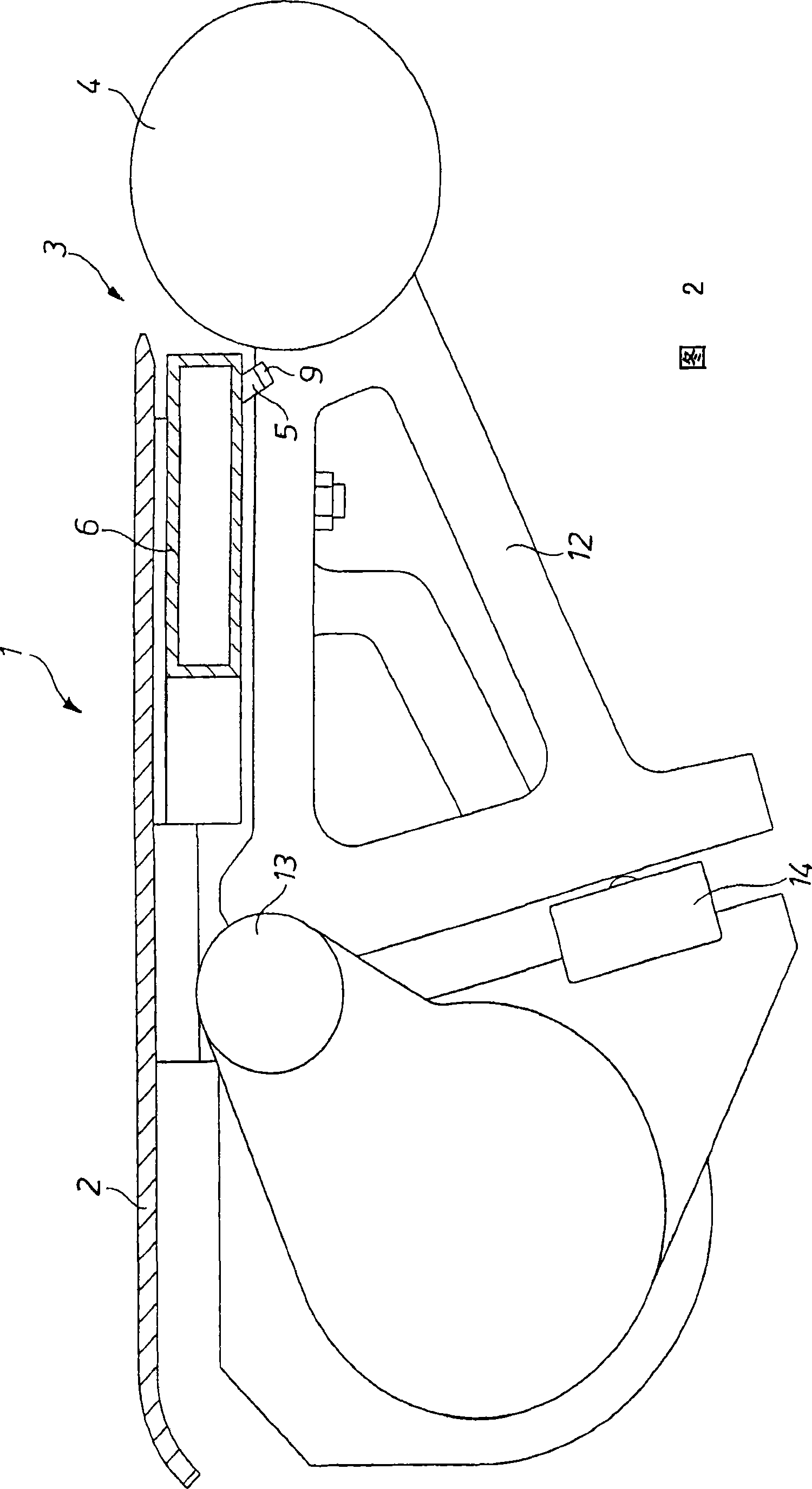 Device for measuring the tension in a metallic strip