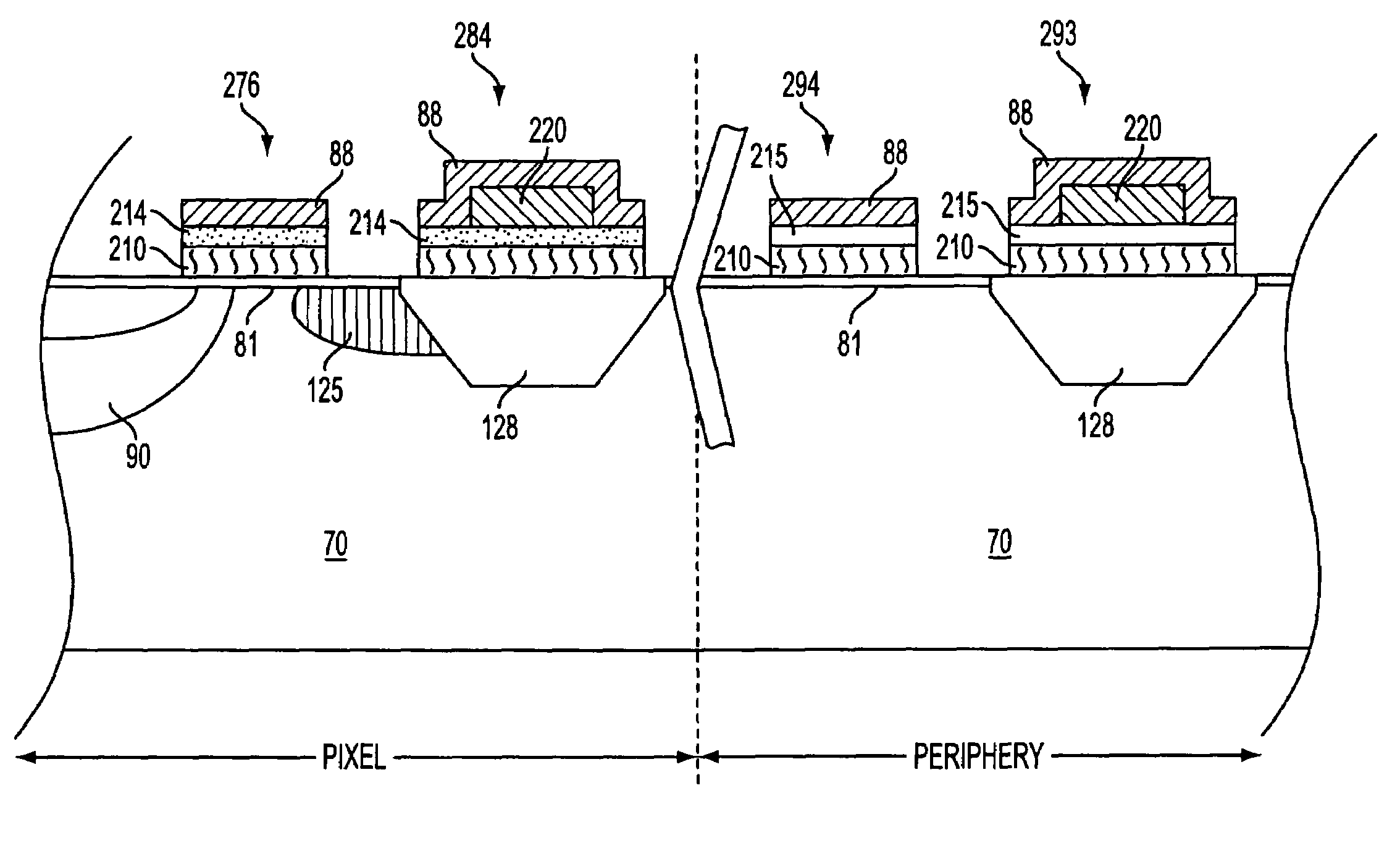 Dual capacitor structure for imagers and method of formation