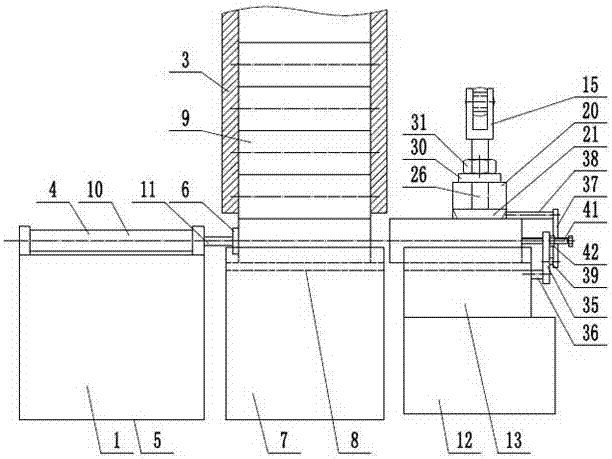 Feeding clamping device for short shaft