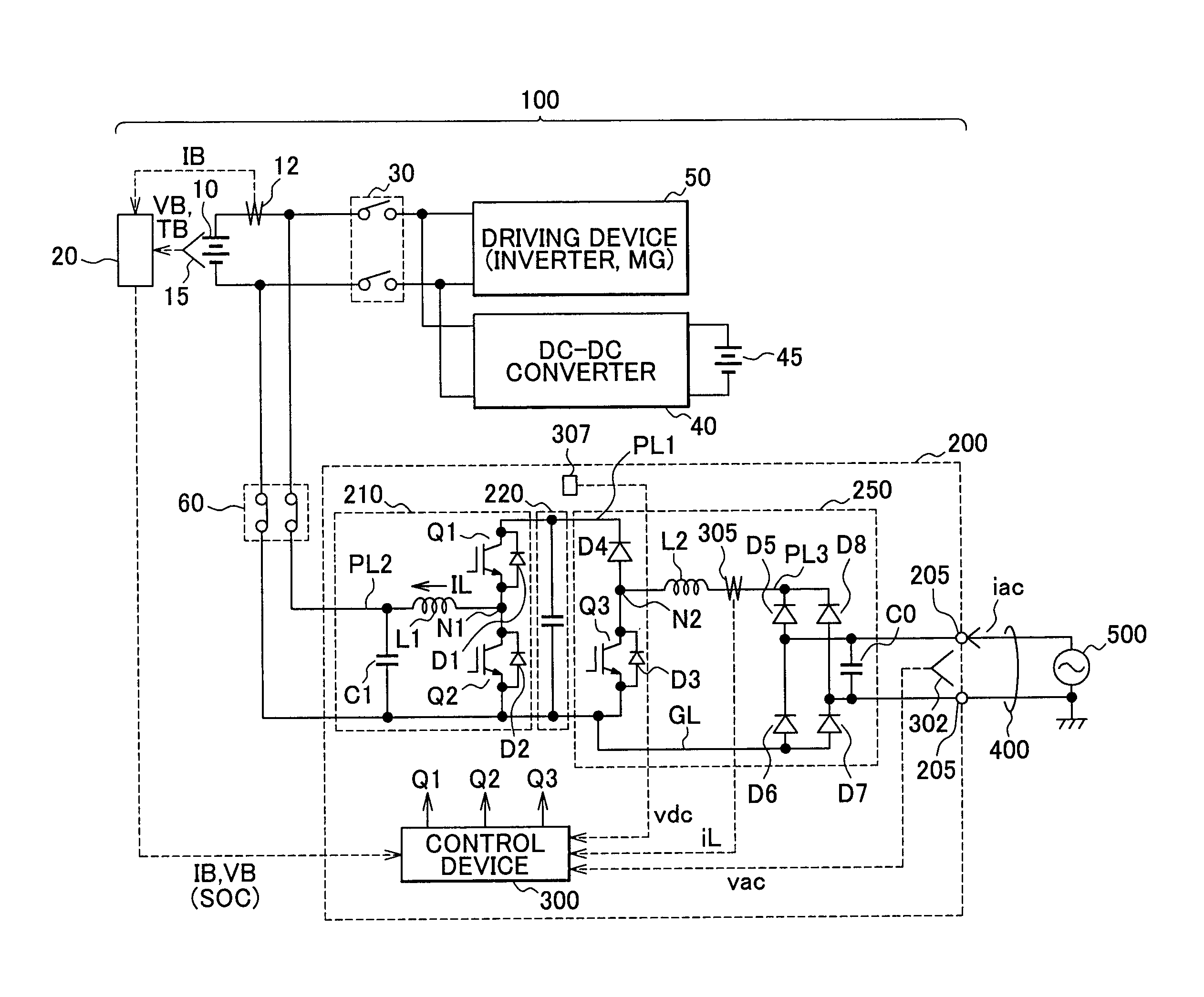 Charging device for electromotive vehicle