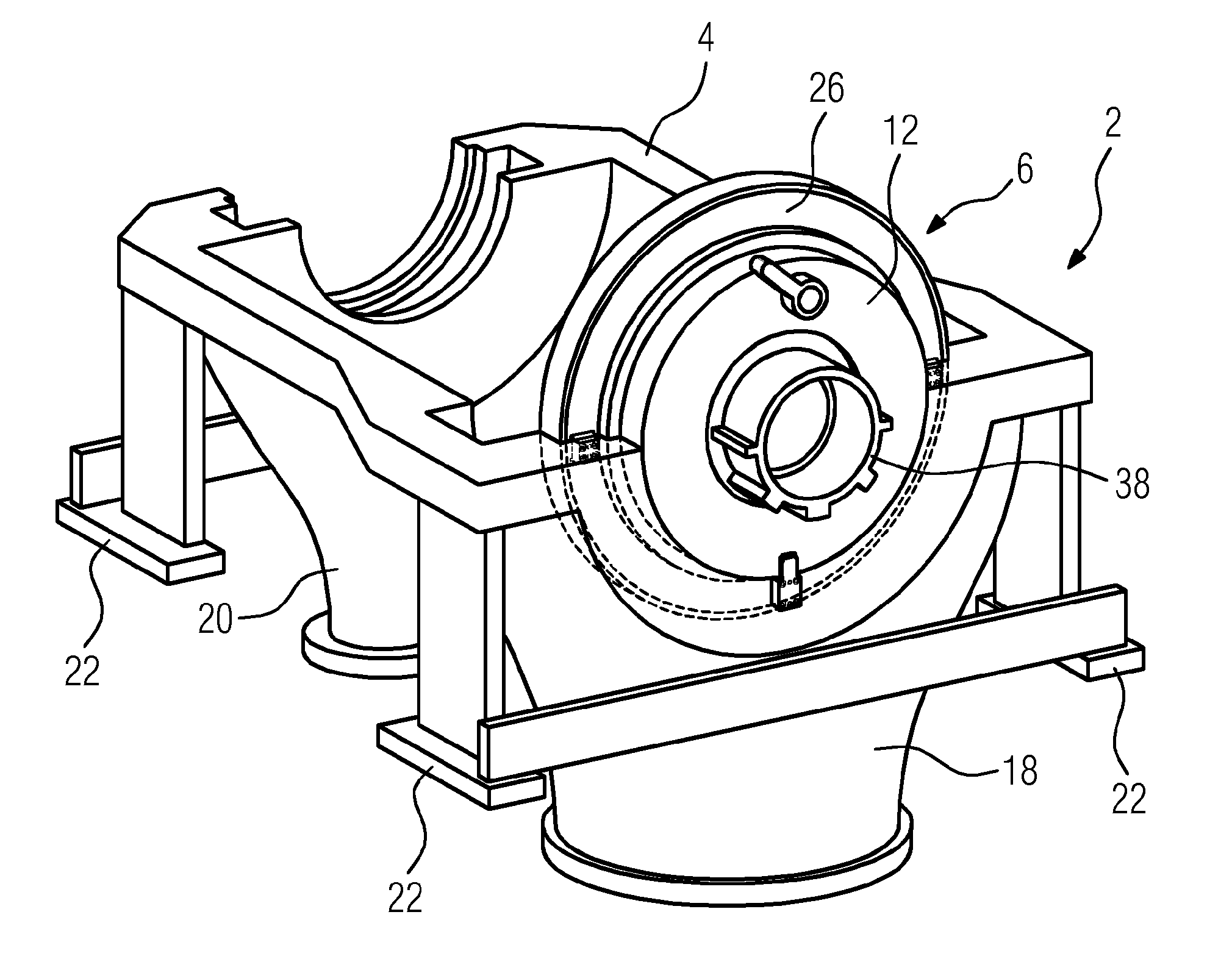 Turbomachine having a temperature-controlled cover