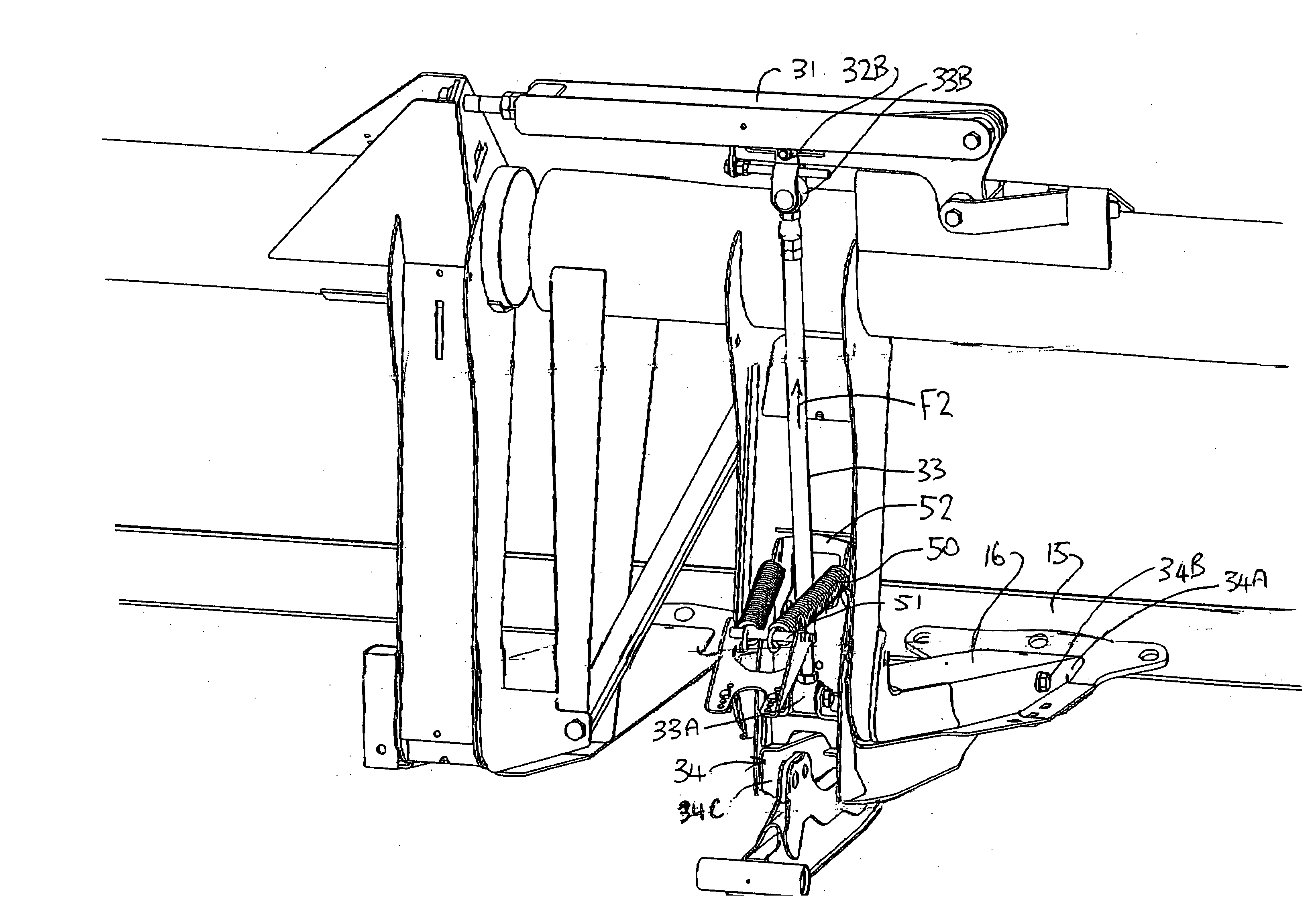Device for maintaining wing balance on a multi-section header
