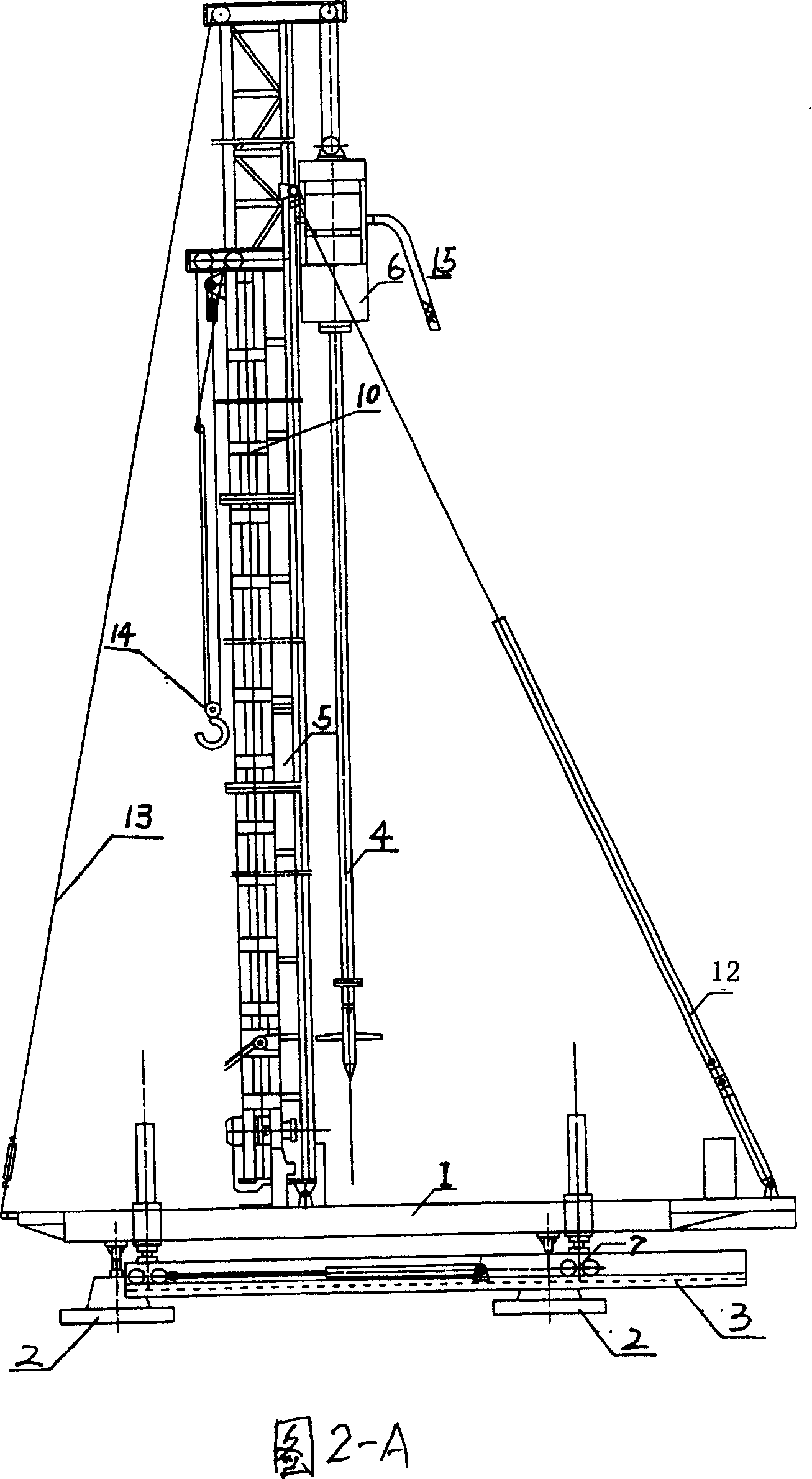 Concrete core cement soil stirring pile machine and its construction technological method