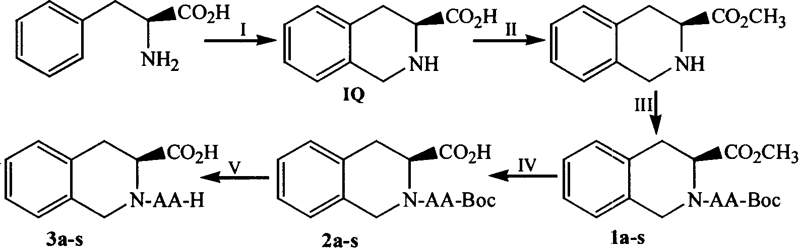 (3S)-N-(L-aminoacyl)-1,2,3,4-tetrahydroisoquinoline-3-carboxylic acid, preparation method and uses thereof