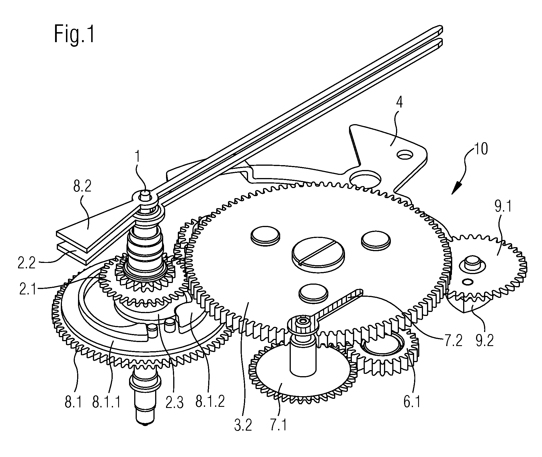 Split-seconds device with epicycloidal train for a timepiece