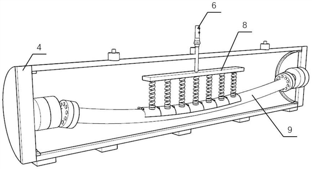 Test platform for simulating uniformly distributed load of pipeline in deepwater environment