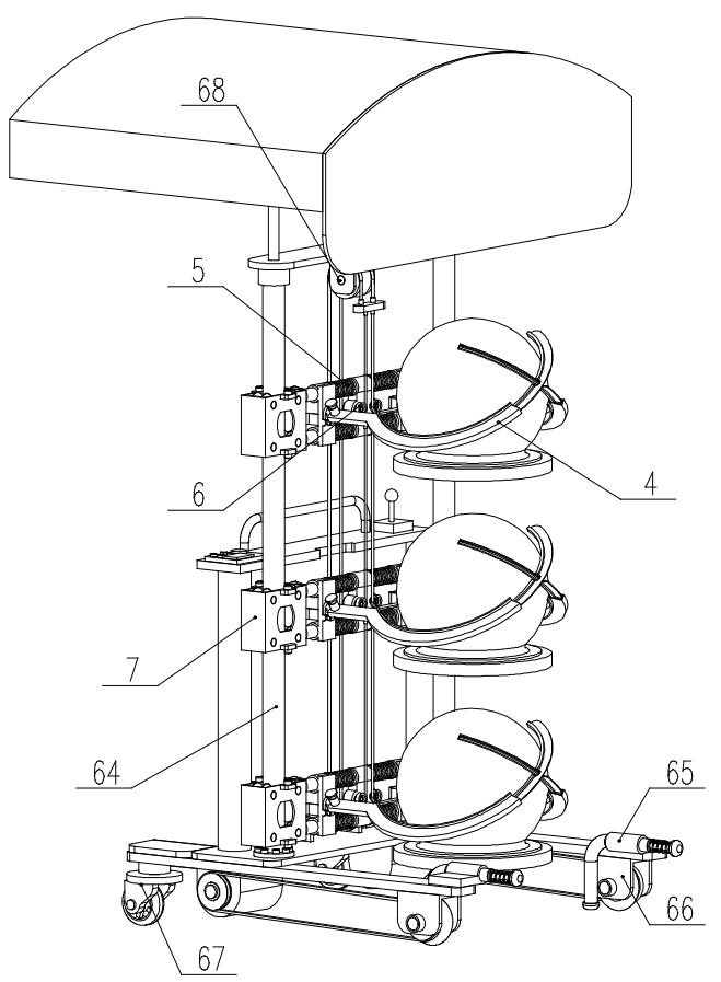A binding-free forklift for carrying spherical goods and its use method