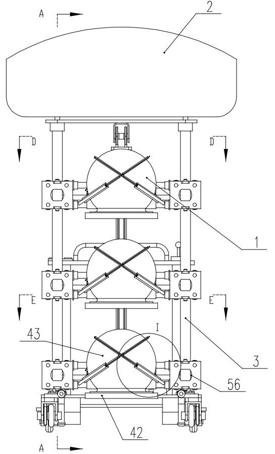 A binding-free forklift for carrying spherical goods and its use method