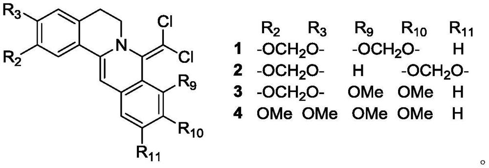 8-dihalogenomethylene dihydroberberine type compound and its anti-infection and anti-inflammation application