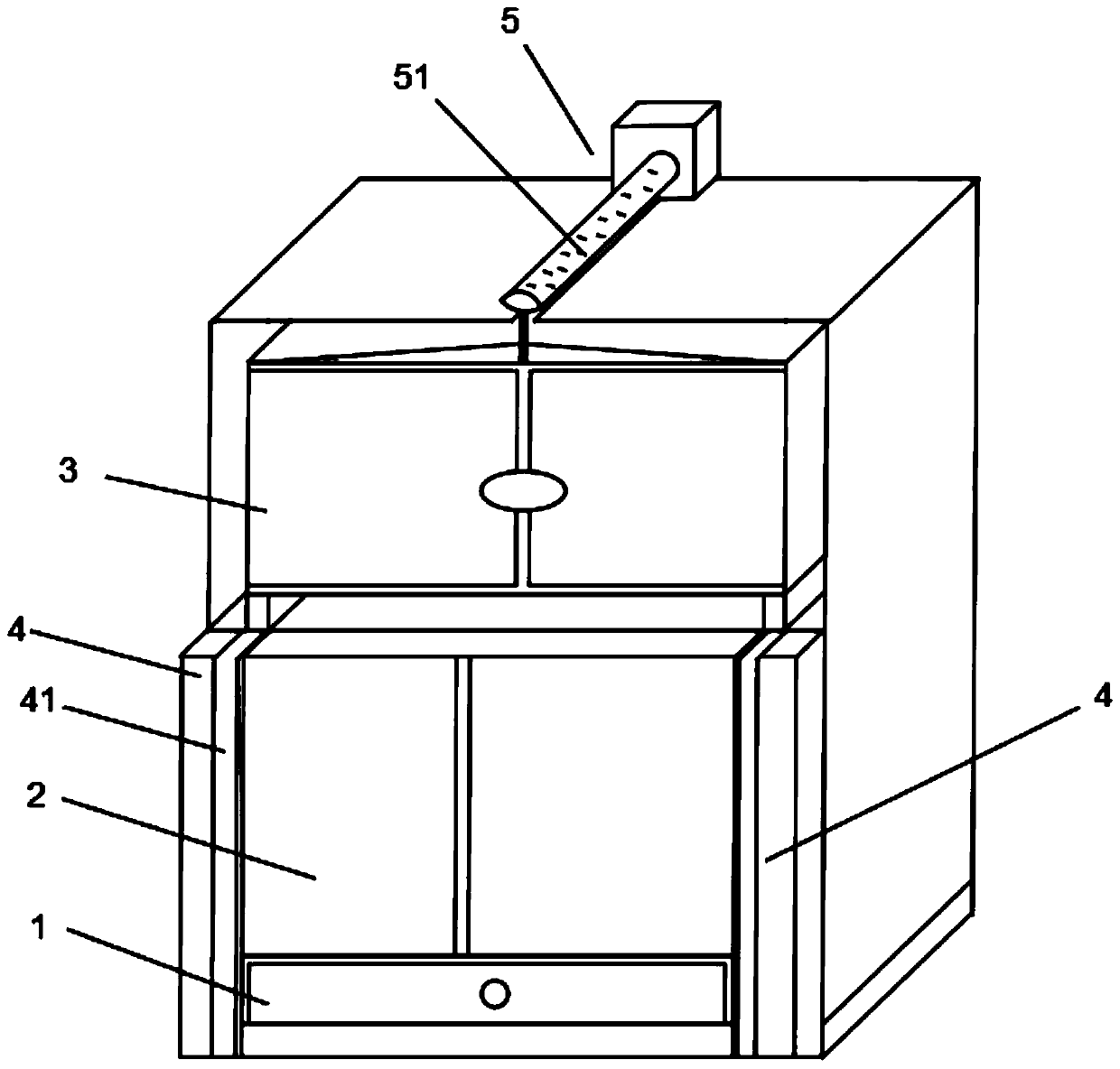 Cabinet internally provided with lifting storage rack