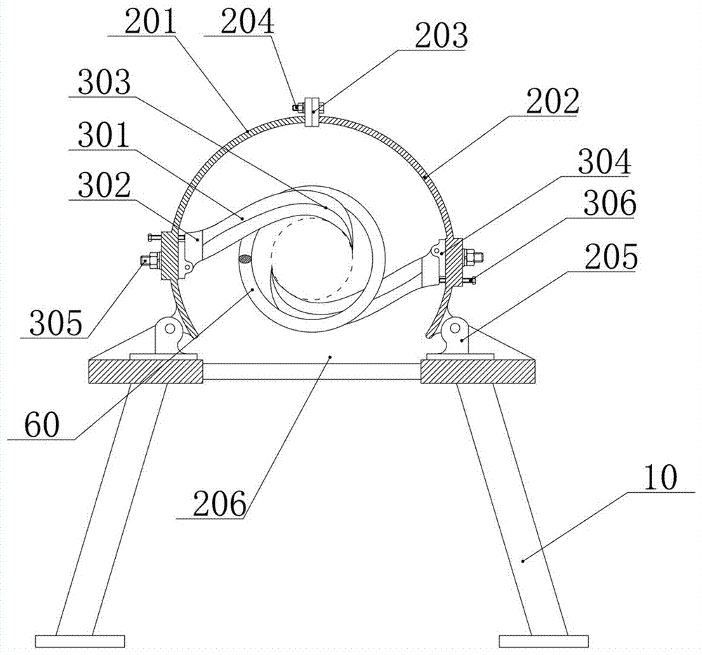 Disposer for removing rubbish adhered on spring flexible shaft and retracting method of spring flexible shaft of dredging trolley