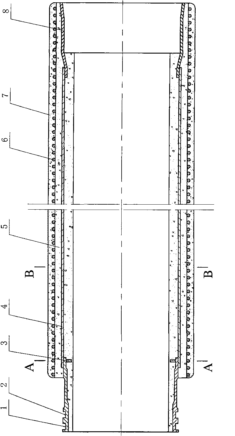 Prestressed reinforced concrete pipe with waterproof ring of socket