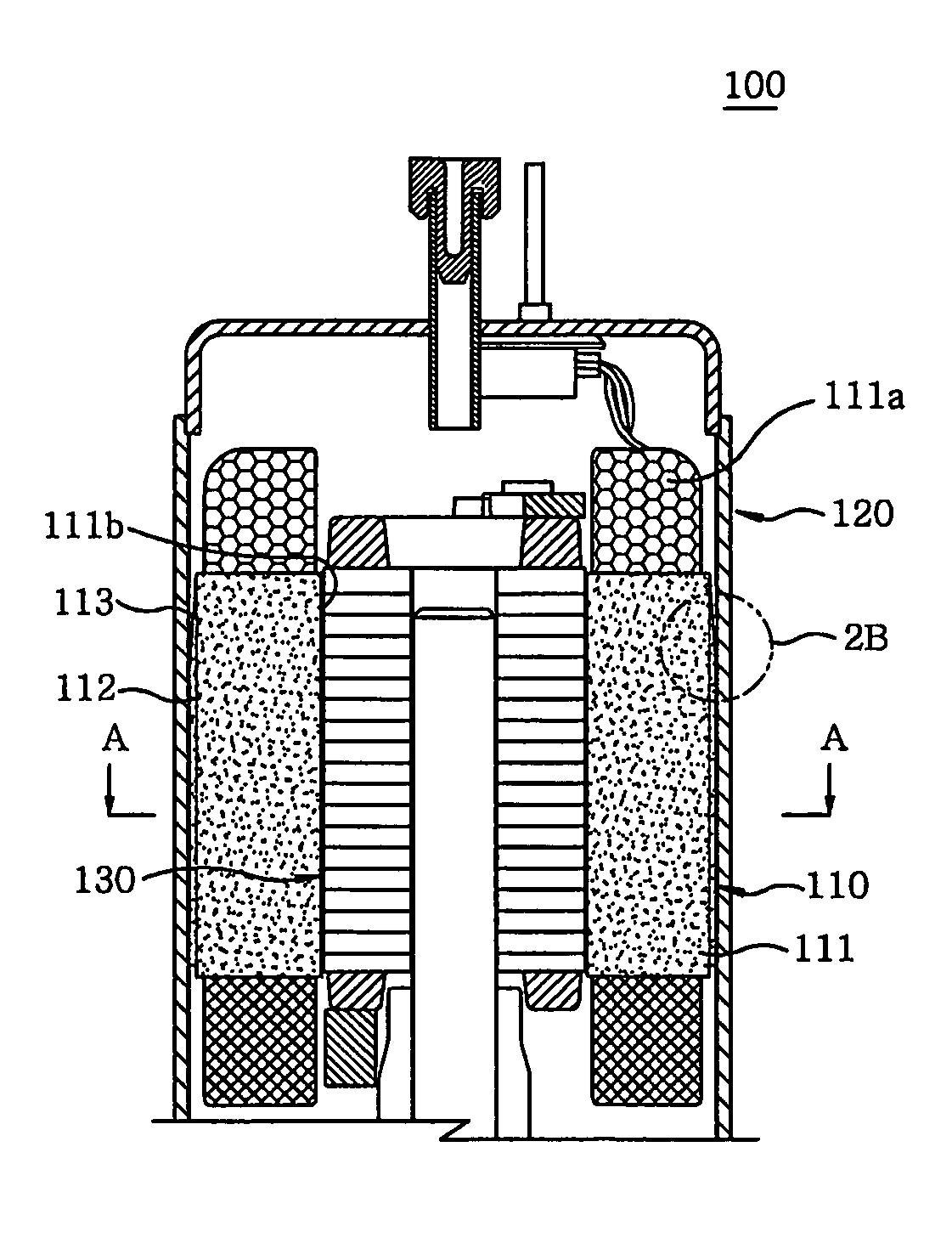 Motor having a stator and a rotor made of soft magnetic powder material