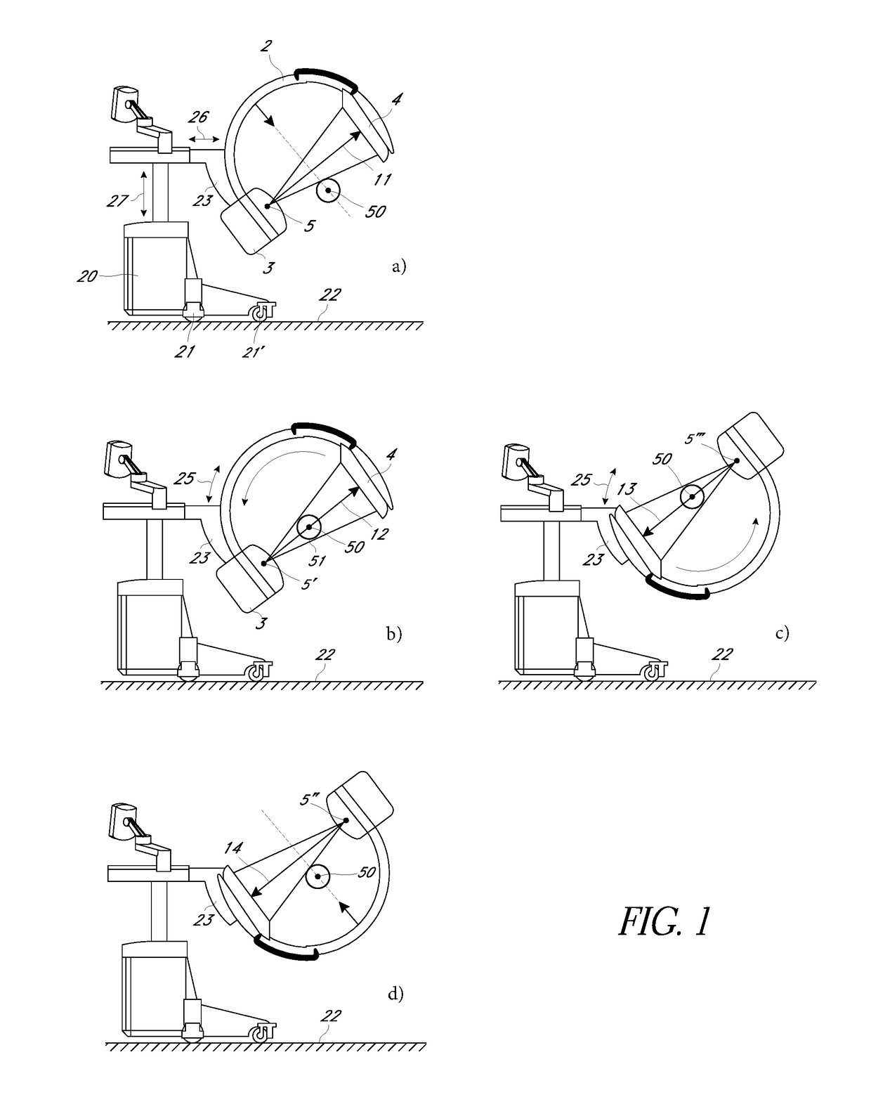 Method for recording a complete projection data set in the central layer for ct reconstruction using a c-arm x-ray apparatus with a limited rotation range