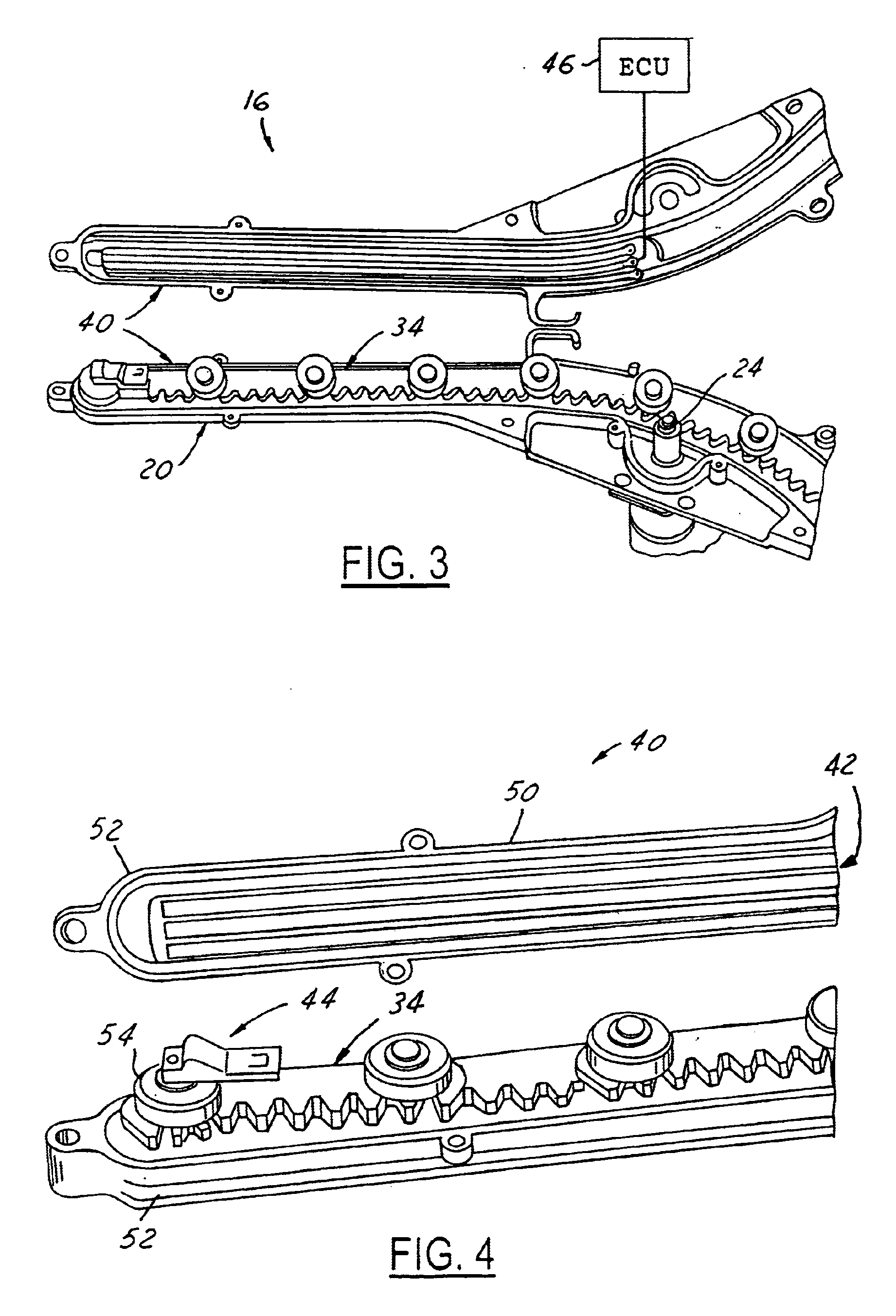 Electronic position sensor for power operated accessory