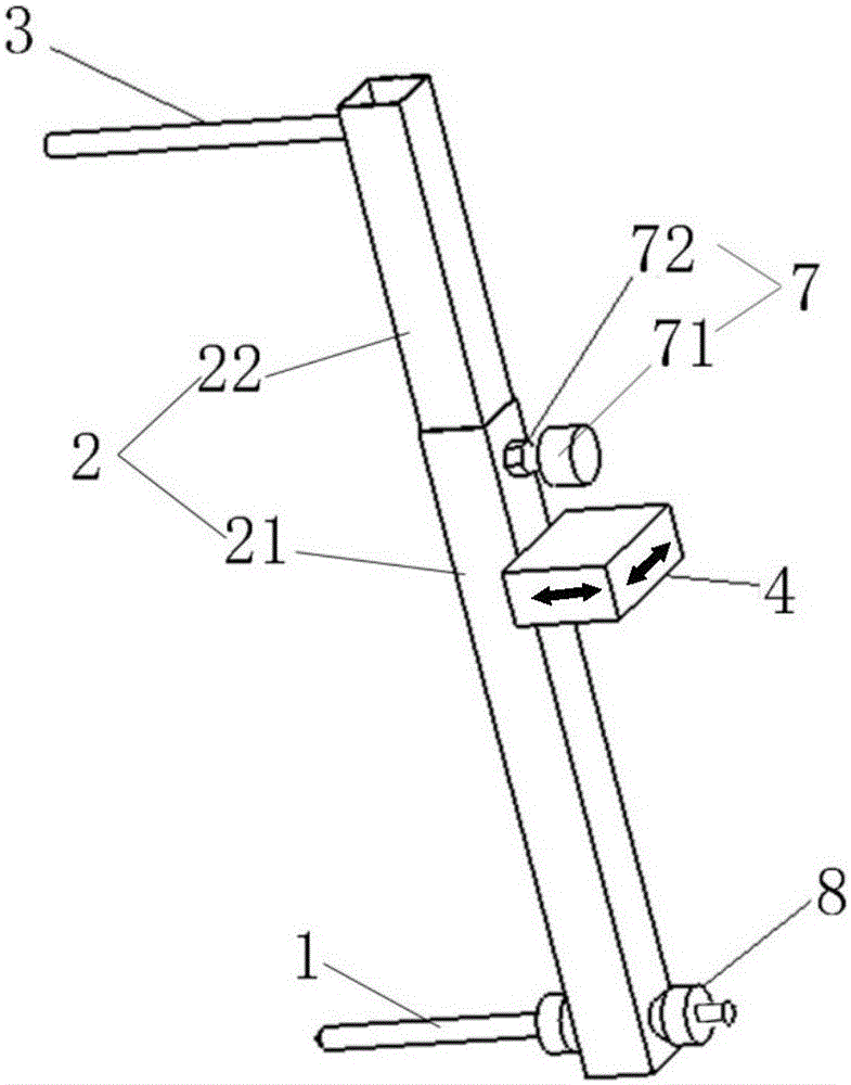 Vehicle body height measuring device and vehicle counterweight quick measuring method