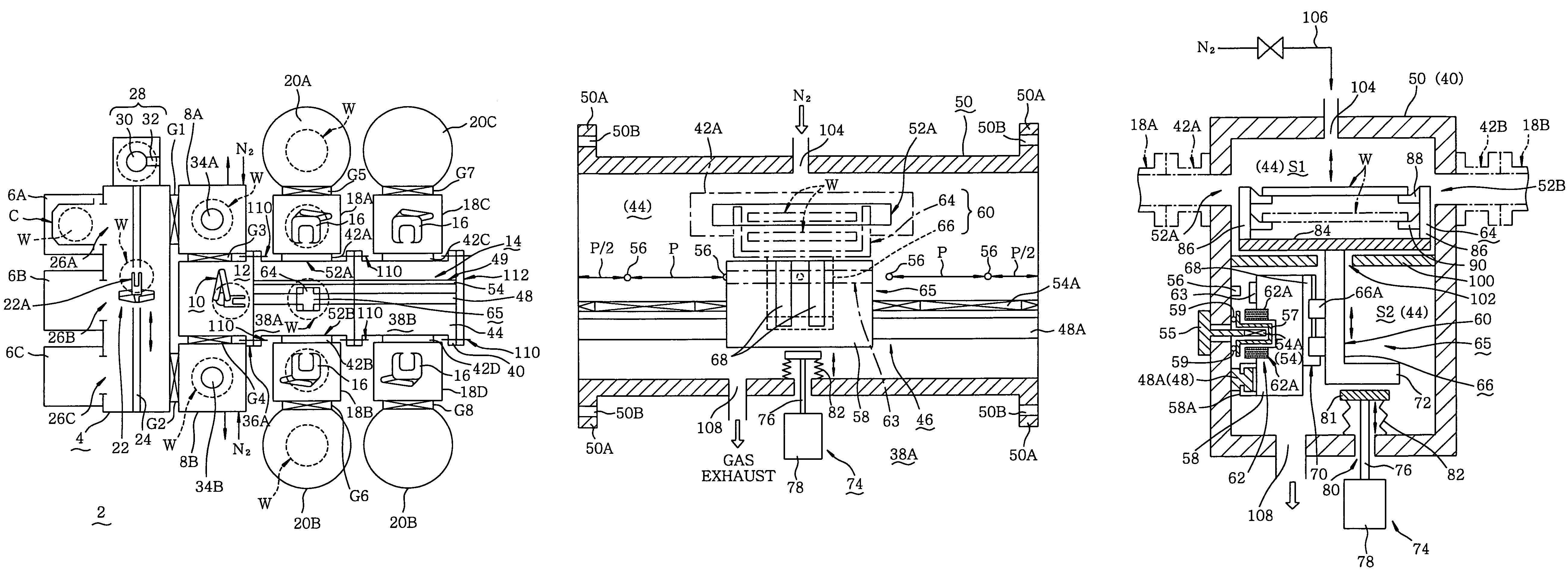 Processed body carrying device, and processing system with carrying device