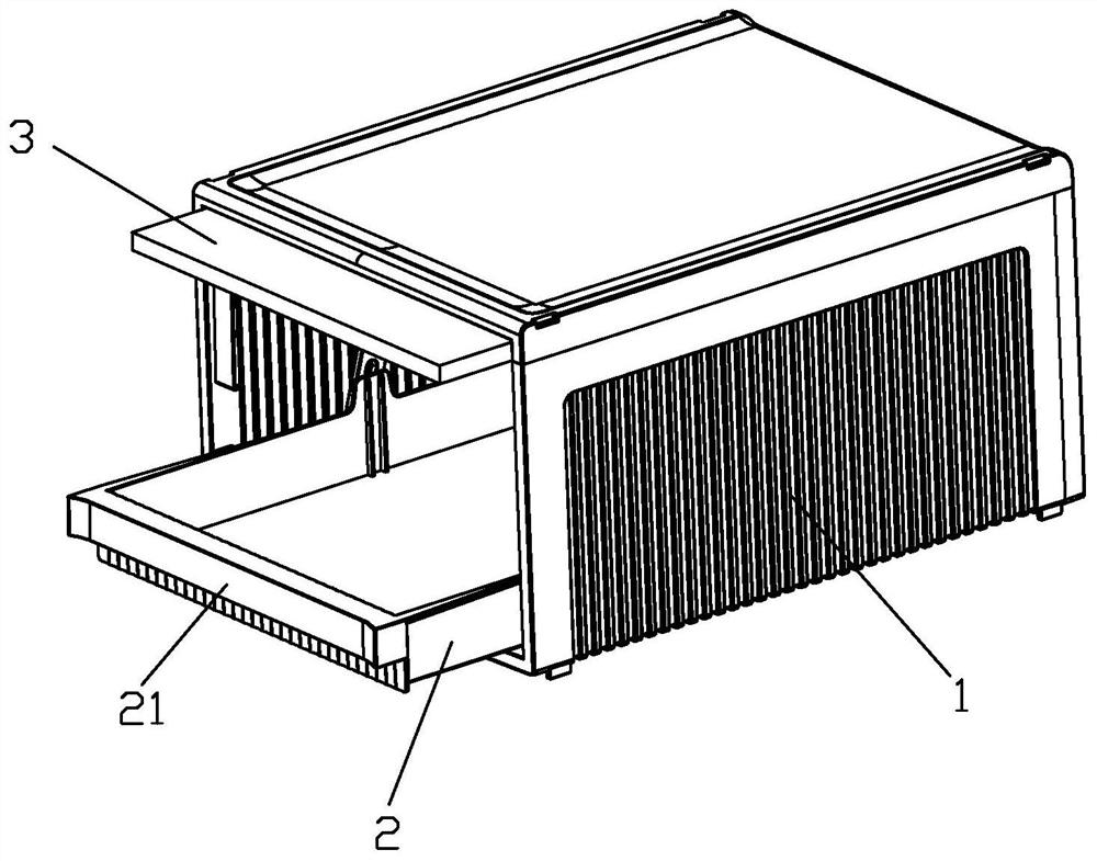 Internal sliding type automatic uncovering containing box