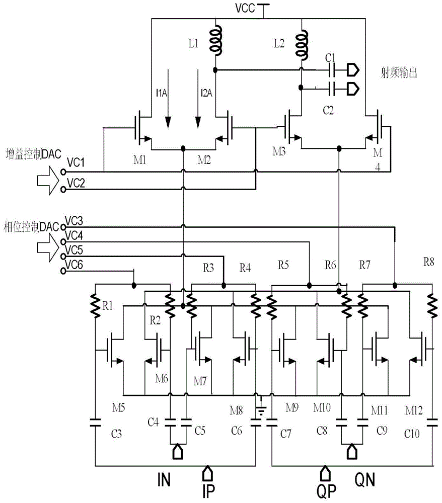 Active amplitude-phase control circuit
