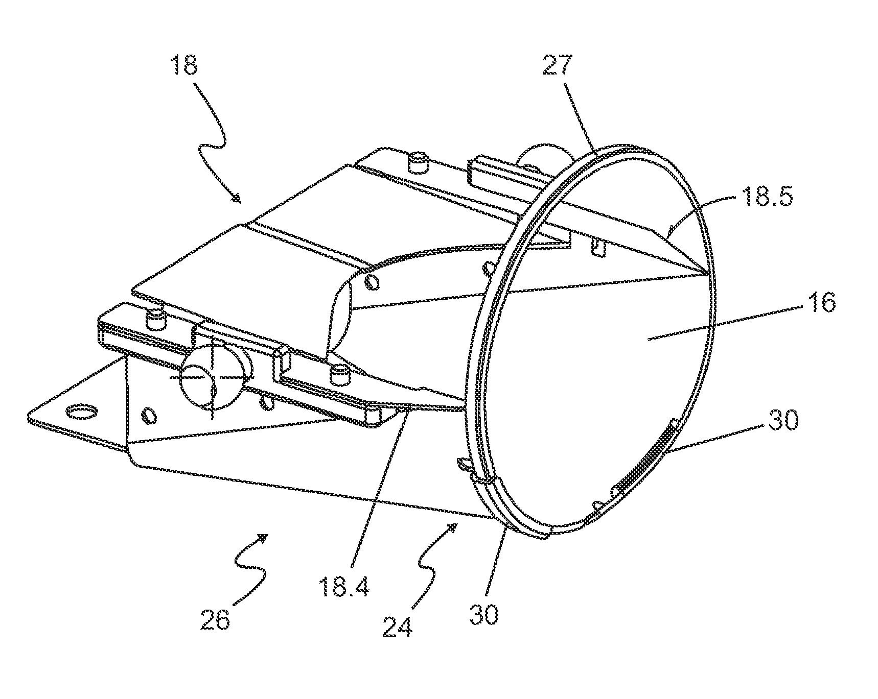 Projection light module for a motor vehicle headlamp having a central lens mount