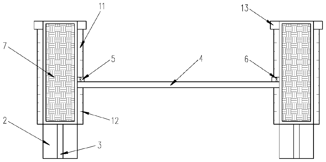 Stepless yielding fabricated retaining wall supporting system and construction method