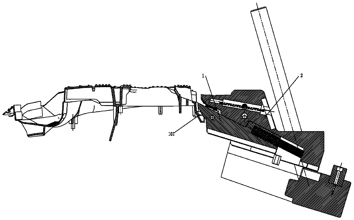 Demolding mechanism for automobile air conditioner air channel injection mold