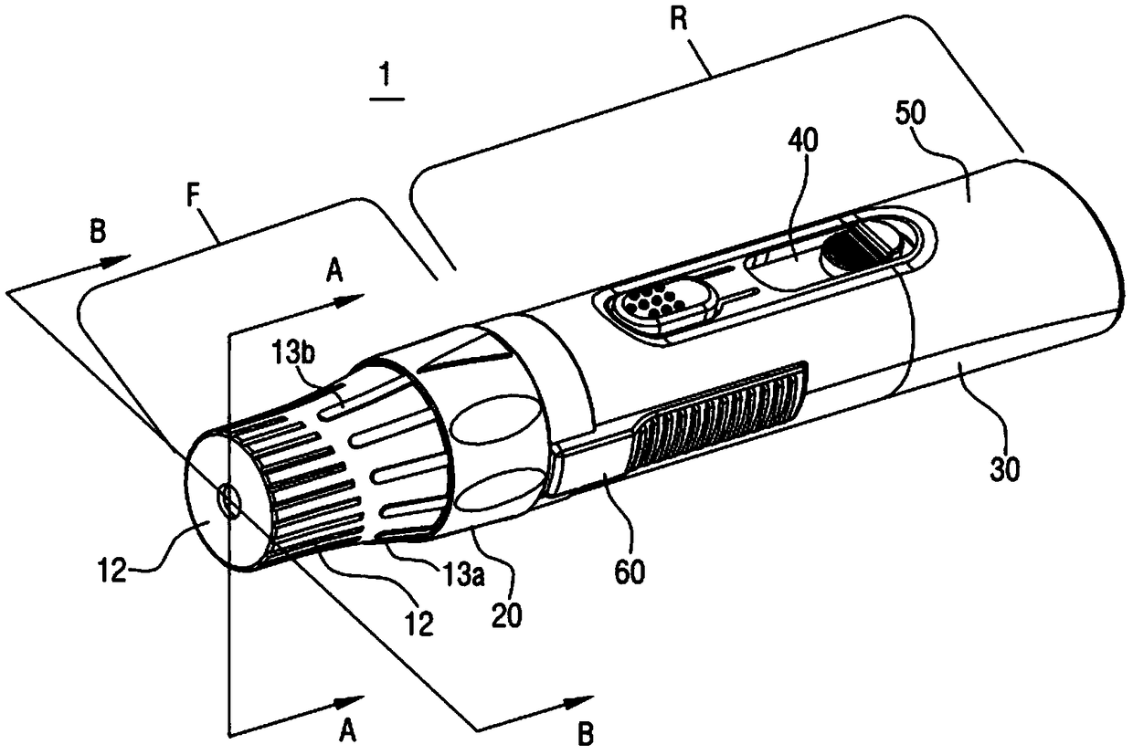 Blood collecting device capable of being used by one hand