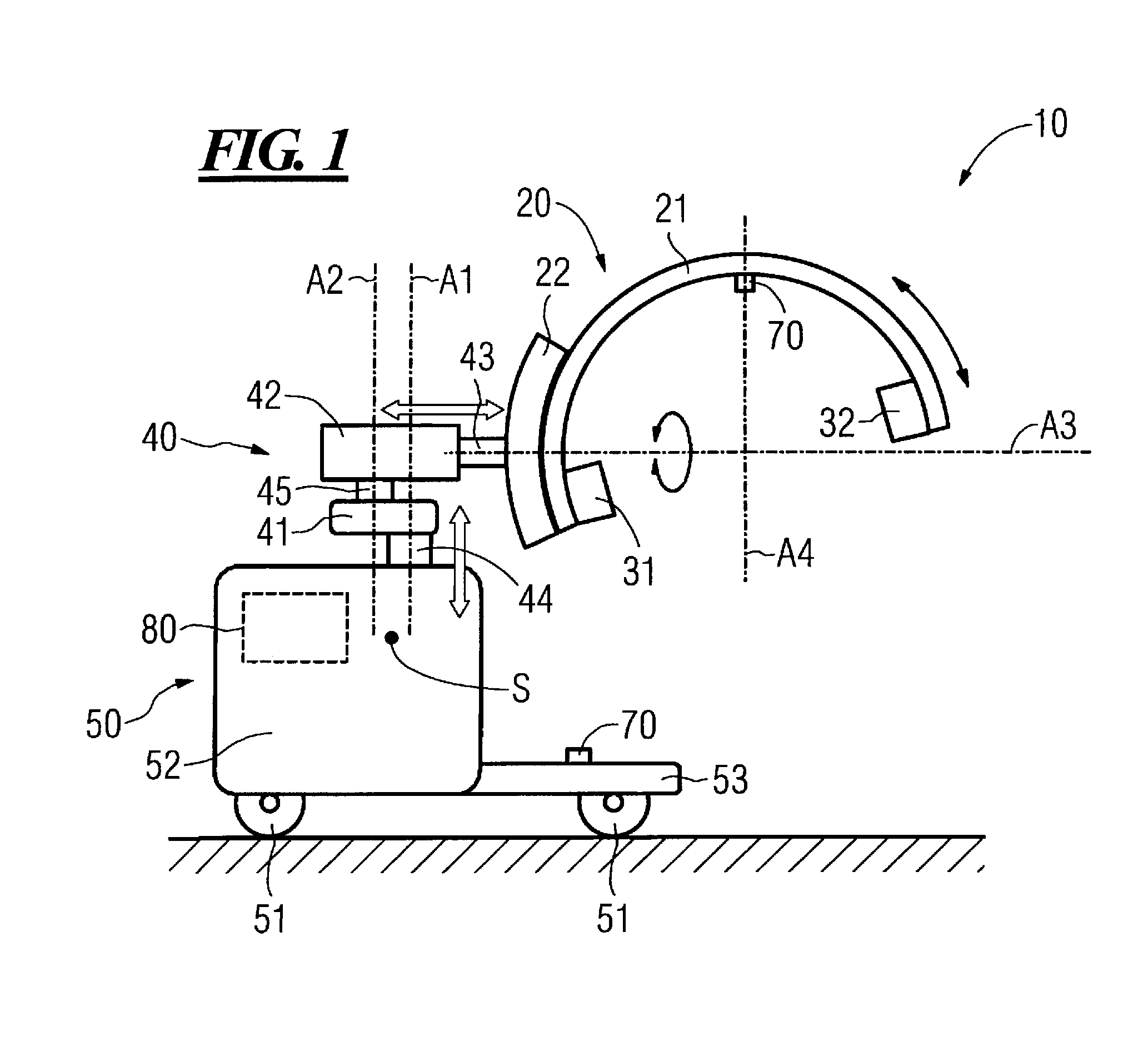 X-ray recording device with an X-ray detector and an X-ray emitter