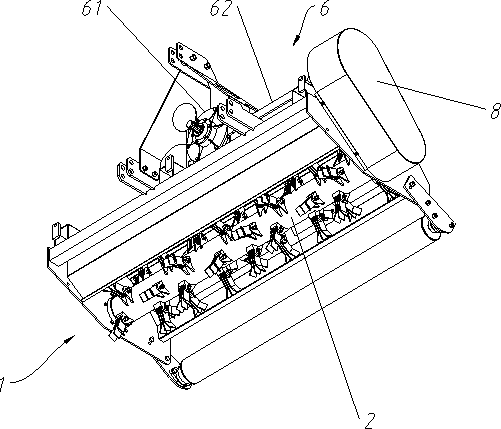 Novel straw crushing and field returning machine