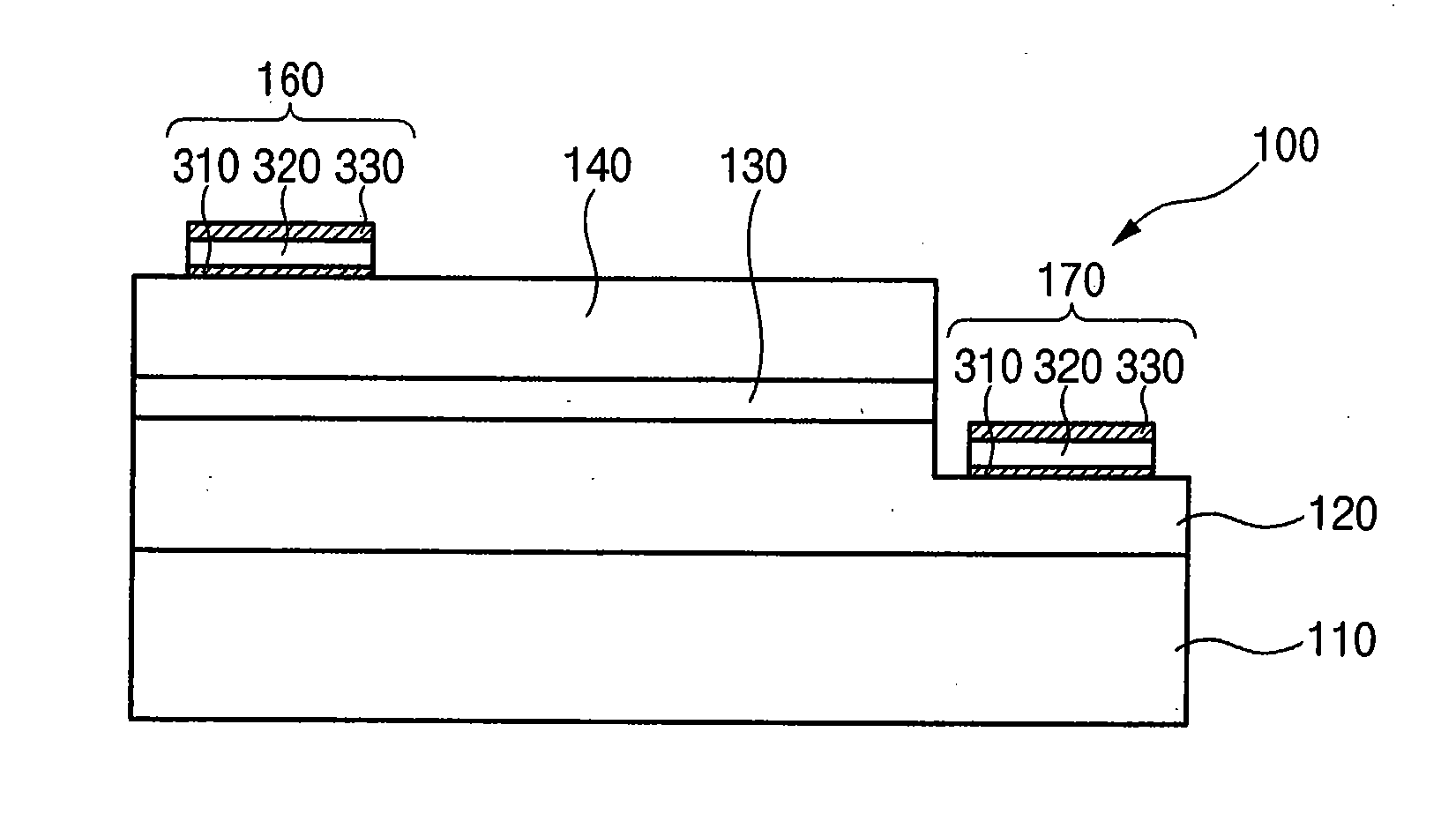 Nitride semiconductor light emitting device including electrodes of a multilayer structure