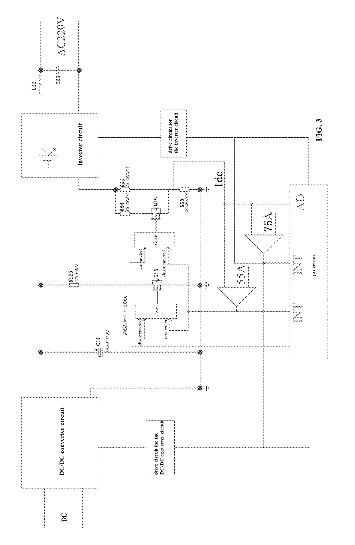 Power limiting circuit for an inverter device, and inverter device