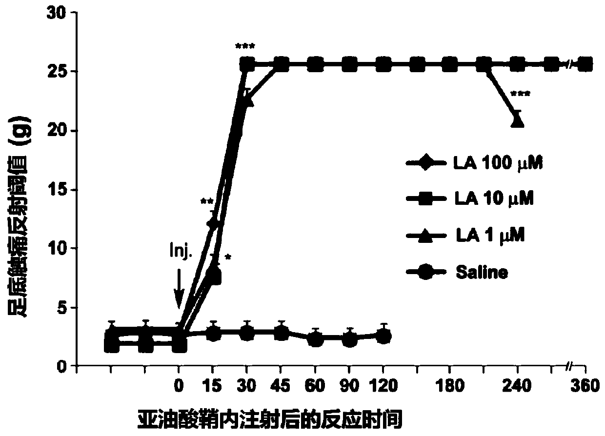 Lipids and lipids compound used as medicines for treating pain and application method of lipids and lipids compound