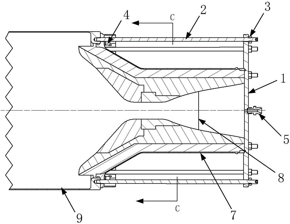 Solid-liquid rocket engine nozzle airtight inspection device