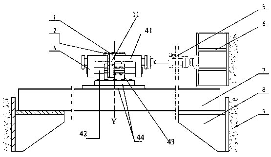 Dynamic limiting device for multi-point excitation seismic test of reactor control rod drive line
